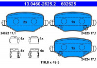 Brake Pad Set, disc brake 13.0460-2625.2 ATE