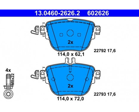 Brake Pad Set, disc brake 13.0460-2626.2 ATE