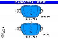 Brake Pad Set, disc brake 13.0460-2627.2 ATE
