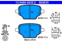 Brake pad set, disc brake 13.0460-2635.2 ATE