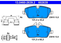 Brake pad set, disc brake 13.0460-2639.2 ATE