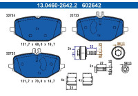 Brake pad set, disc brake 13.0460-2642.2 ATE
