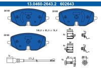 Brake pad set, disc brake 13.0460-2643.2 ATE