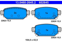 Brake pad set, disc brake 13.0460-2645.2 ATE