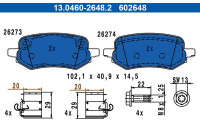 Brake pad set, disc brake 13.0460-2648.2 ATE
