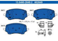 Brake pad set, disc brake 13.0460-2649.2 ATE