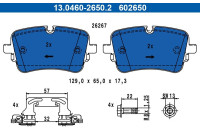 Brake pad set, disc brake 13.0460-2650.2 ATE