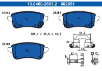 Brake pad set, disc brake 13.0460-2651.2 ATE