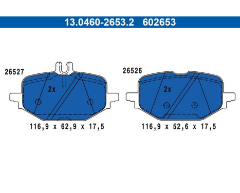 Brake pad set, disc brake 13.0460-2653.2 ATE