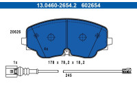 Brake pad set, disc brake 13.0460-2654.2 ATE
