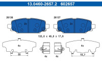 Brake pad set, disc brake 13.0460-2657.2 ATE