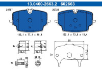Brake pad set, disc brake 13.0460-2663.2 ATE