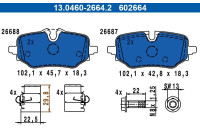 Brake pad set, disc brake 13.0460-2664.2 ATE