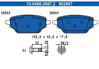 Brake pad set, disc brake 13.0460-2667.2 ATE