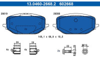 Brake pad set, disc brake 13.0460-2668.2 ATE