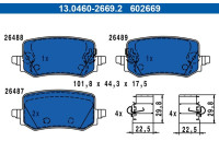 Brake pad set, disc brake 13.0460-2669.2 ATE