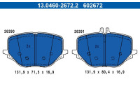 Brake pad set, disc brake 13.0460-2672.2 ATE