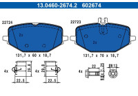 Brake pad set, disc brake 13.0460-2674.2 ATE