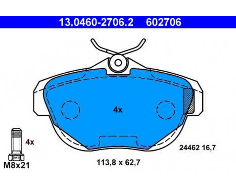 Brake Pad Set, disc brake 13.0460-2706.2 ATE