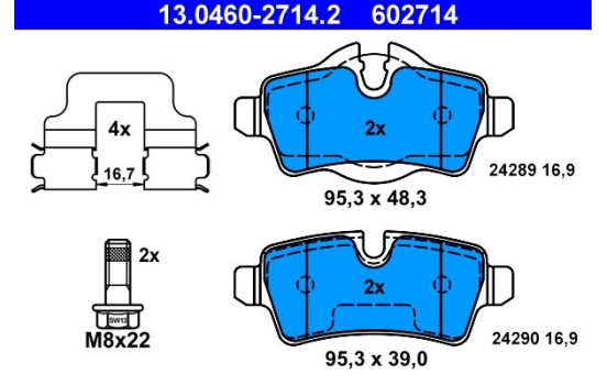 Brake Pad Set, disc brake 13.0460-2714.2 ATE, Image 2