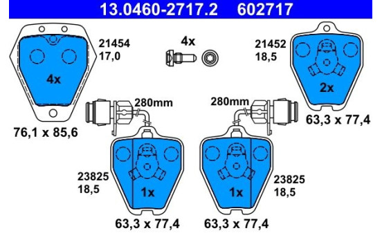 Brake Pad Set, disc brake 13.0460-2717.2 ATE
