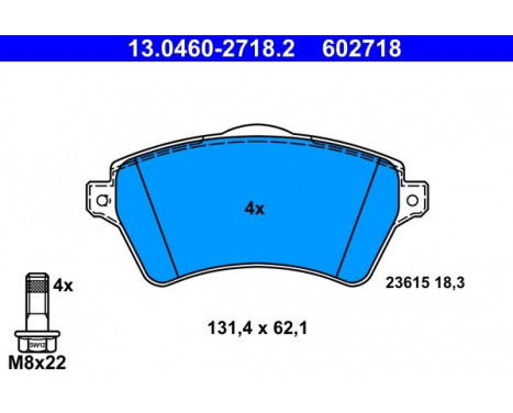 Brake Pad Set, disc brake 13.0460-2718.2 ATE, Image 2