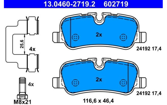 Brake Pad Set, disc brake 13.0460-2719.2 ATE, Image 2