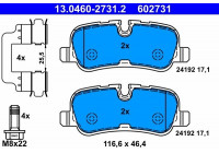 Brake Pad Set, disc brake 13.0460-2731.2 ATE