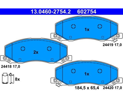 Brake Pad Set, disc brake 13.0460-2754.2 ATE, Image 2