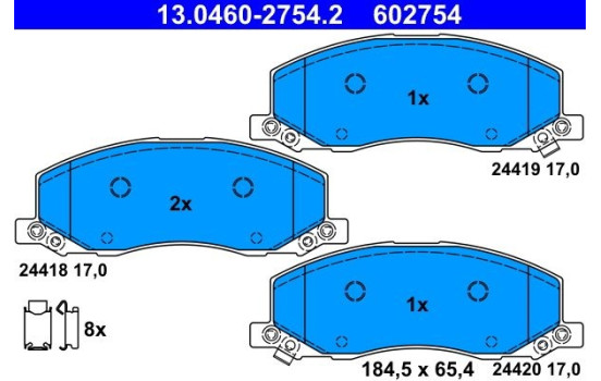 Brake Pad Set, disc brake 13.0460-2754.2 ATE, Image 2