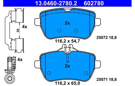 Brake Pad Set, disc brake 13.0460-2780.2 ATE, Image 2