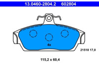 Brake Pad Set, disc brake 13.0460-2804.2 ATE