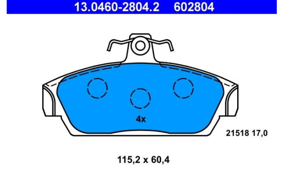 Brake Pad Set, disc brake 13.0460-2804.2 ATE