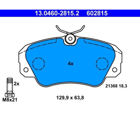 Brake Pad Set, disc brake 13.0460-2815.2 ATE, Image 2