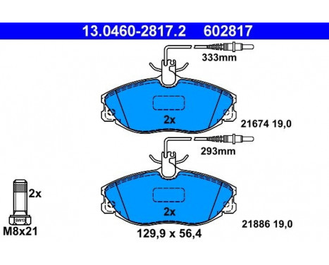 Brake Pad Set, disc brake 13.0460-2817.2 ATE, Image 2