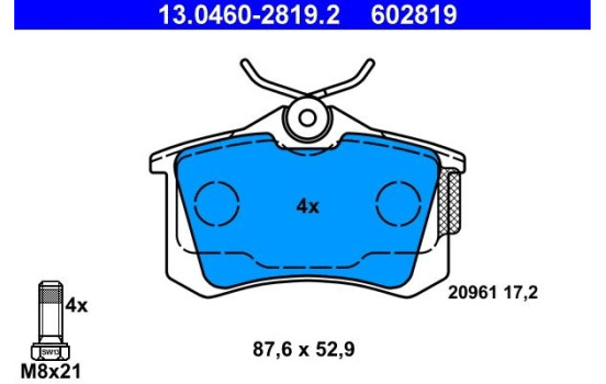Brake Pad Set, disc brake 13.0460-2819.2 ATE, Image 2