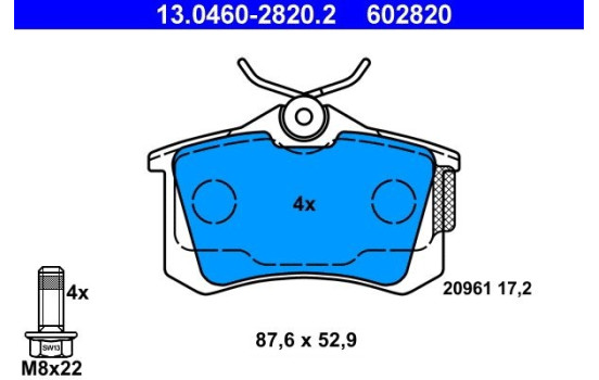 Brake Pad Set, disc brake 13.0460-2820.2 ATE, Image 2