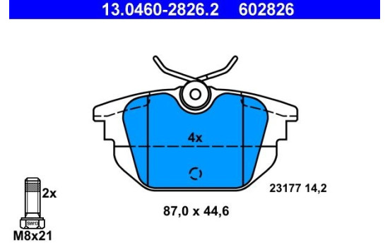 Brake Pad Set, disc brake 13.0460-2826.2 ATE, Image 2