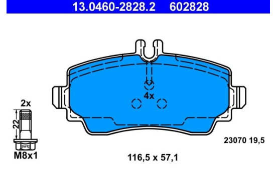 Brake Pad Set, disc brake 13.0460-2828.2 ATE