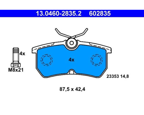 Brake Pad Set, disc brake 13.0460-2835.2 ATE, Image 2