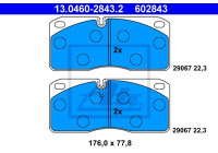 Brake Pad Set, disc brake 13.0460-2843.2 ATE