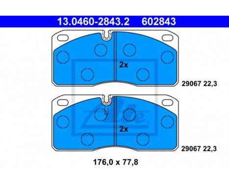 Brake Pad Set, disc brake 13.0460-2843.2 ATE