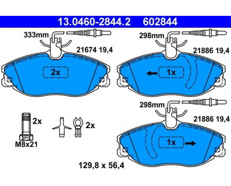 Brake Pad Set, disc brake 13.0460-2844.2 ATE