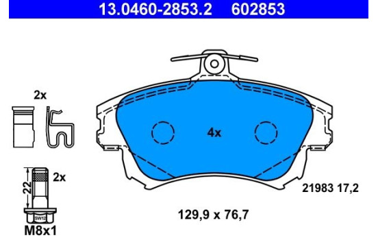 Brake Pad Set, disc brake 13.0460-2853.2 ATE, Image 2