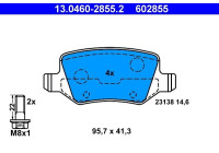 Brake Pad Set, disc brake 13.0460-2855.2 ATE