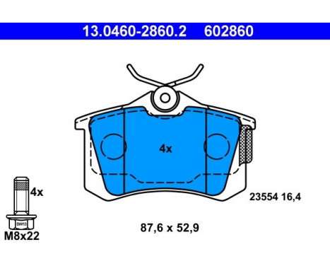 Brake Pad Set, disc brake 13.0460-2860.2 ATE, Image 2