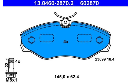 Brake Pad Set, disc brake 13.0460-2870.2 ATE, Image 2