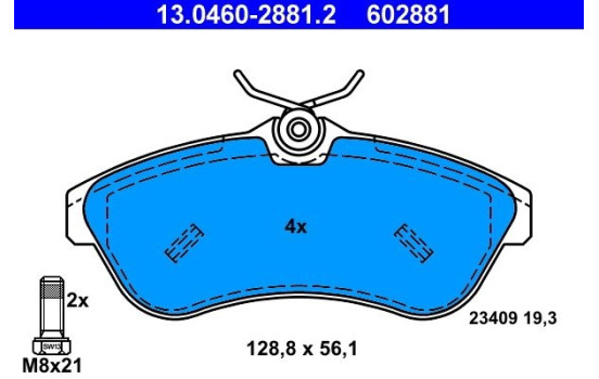 Brake Pad Set, disc brake 13.0460-2881.2 ATE, Image 2