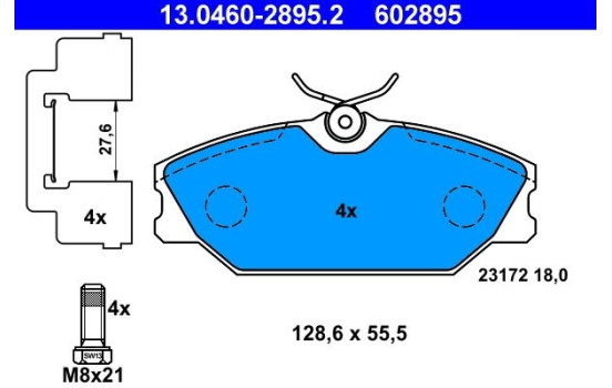 Brake Pad Set, disc brake 13.0460-2895.2 ATE, Image 2