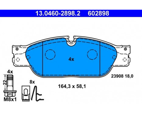 Brake Pad Set, disc brake 13.0460-2898.2 ATE, Image 3